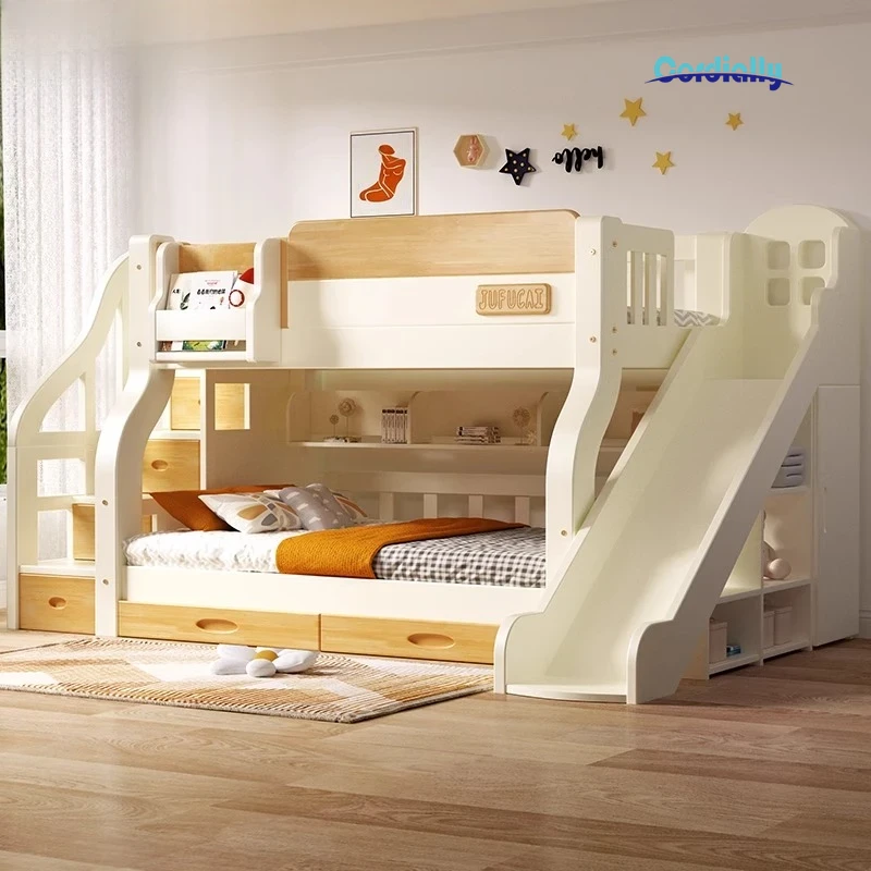 King Size Bed Frame With Storage Drawers - Loft Double Bed With Stairs Frame
