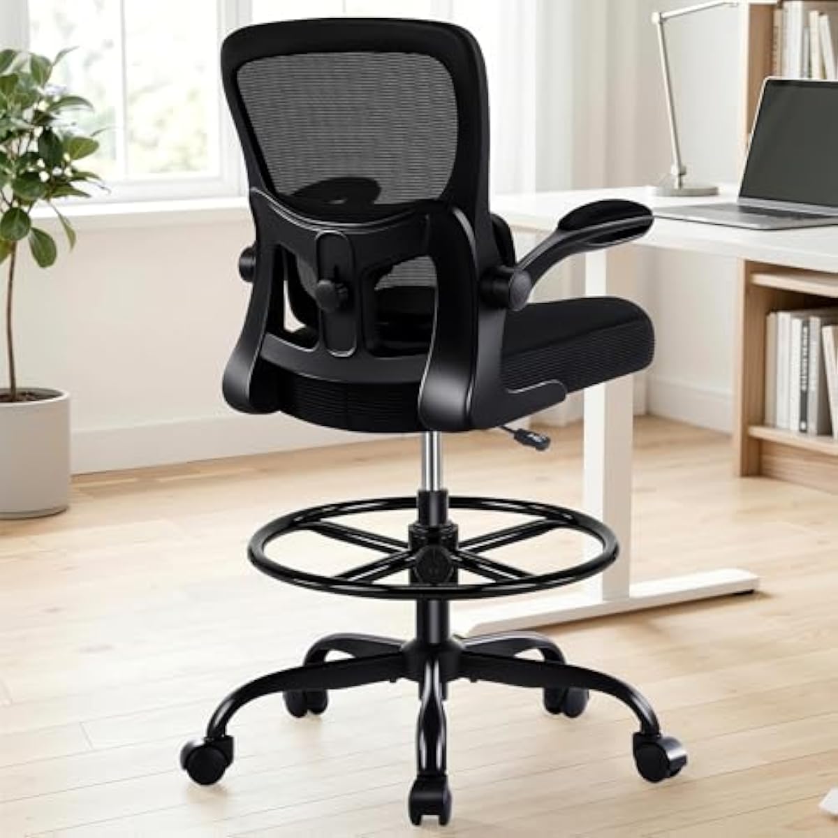 Chairs - Ergonomic Drafting Chair with 3D Mesh