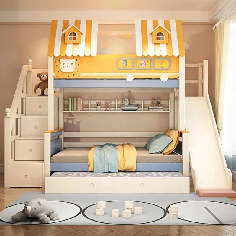 Furniture Wood Loft Kids room  - Bunk Bed With Stairs And Slide ulasan dan harga