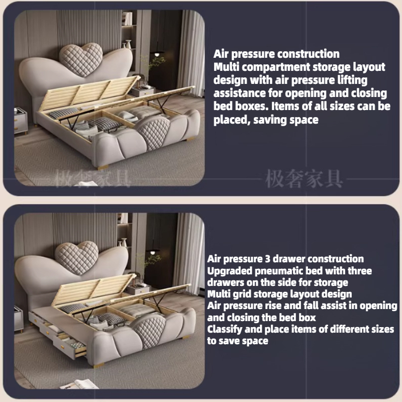 200x220cm Double Bed Queen Siz - King Size Bed Frame With Storage Drawers ulasan dan harga