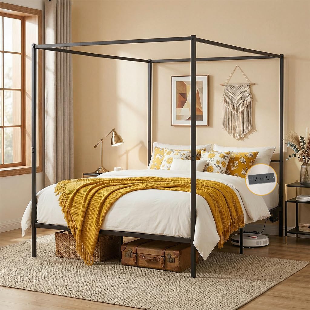 Canopy Bed Frame Queen Metal w - Canopy Bed Frame Metal Queen ulasan dan harga