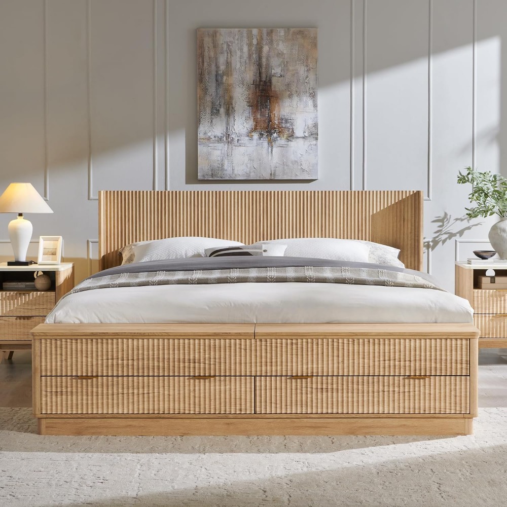King Size Bed Frame with Stora - King Size Bed Frame With Storage Drawers ulasan dan harga