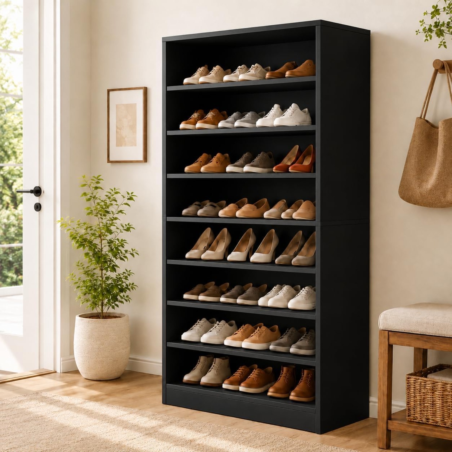 9-Tier Tall Shoe Rack Cabinet  - Shoe Rack Cabinet Narrow Entryway ulasan dan harga