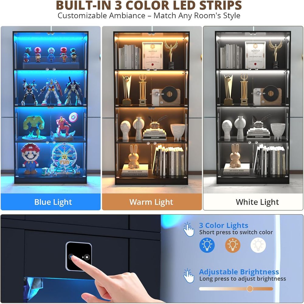 65 Glass Door Display Cabinet, - Storage ulasan dan harga