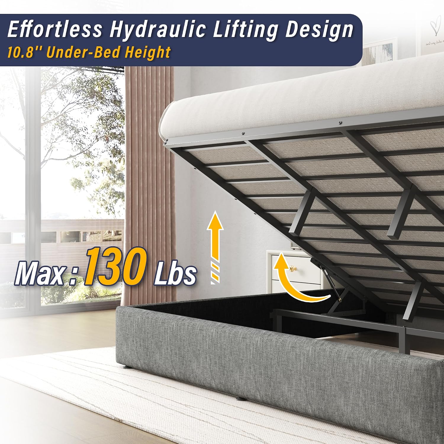 King Bed Frame Hydraulic Gas L - Gas Lift Storage Bed Hydraulic ulasan dan harga