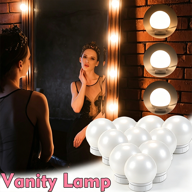 10 LED Vanity Mirror Light Bul - Dressing Table Vanity With Lighted Mirror ulasan dan harga