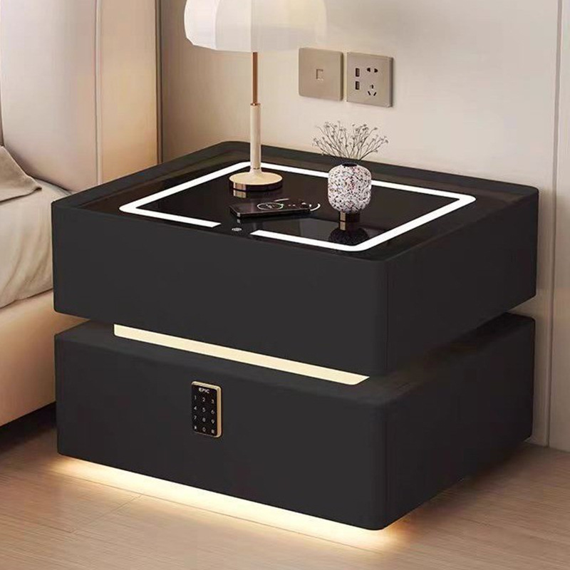 Modern Style Solid Wood Bedsid - Solid Wood Nightstand 2 Drawers ulasan dan harga