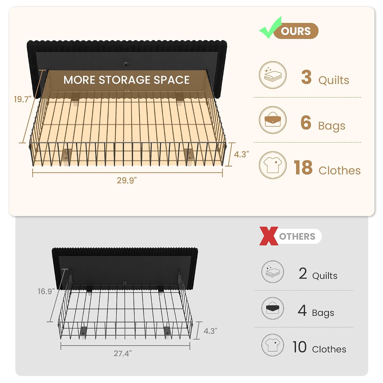 King Size Bed Frame with 4 Ove - King Size Bed Frame With Storage Drawers ulasan dan harga