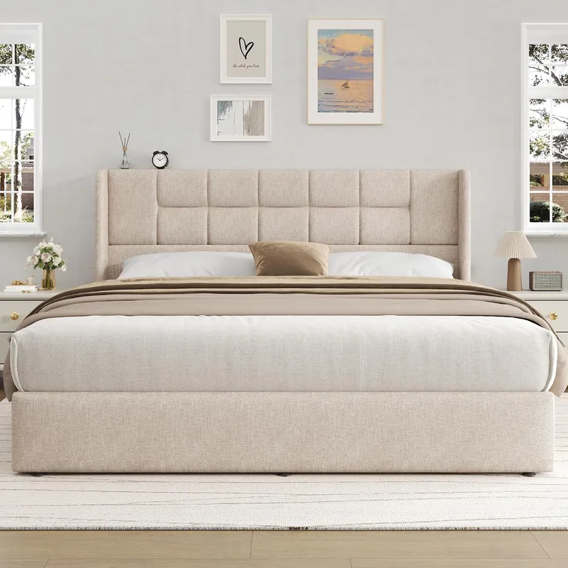 Bed Frame with Hydraulic Gas L - Gas Lift Storage Bed Hydraulic ulasan dan harga