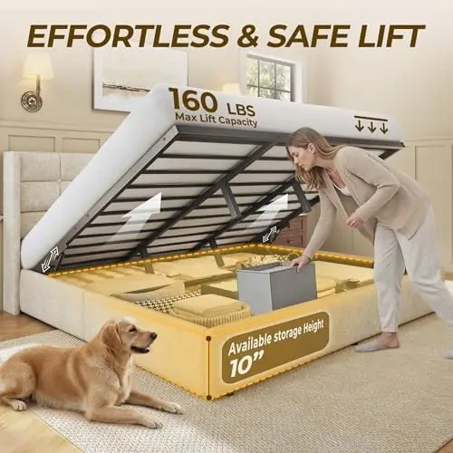 King Size Lift Up Storage Bed  - Gas Lift Storage Bed Hydraulic ulasan dan harga