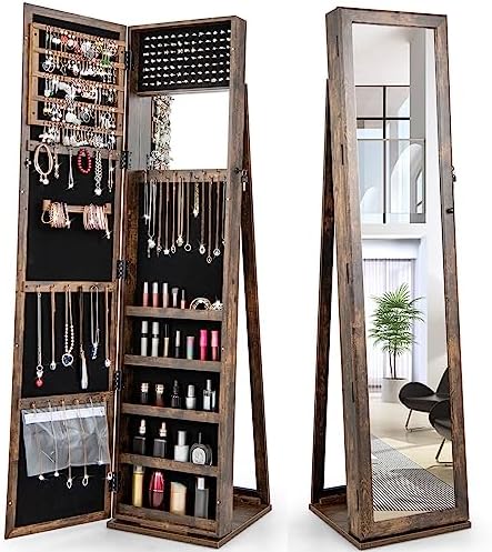 Jewelry Armoire with Full Leng - Full Length Mirror Jewelry Armoire ulasan dan harga