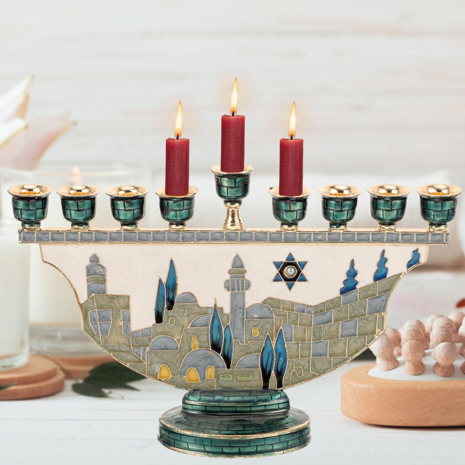 9 Branch Hanukkah Menorah Jeru - Tables ulasan dan harga