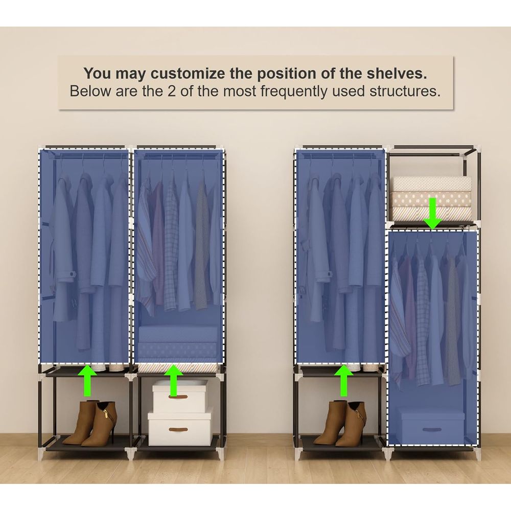 Portable Closet Wardrobe for S - Wardrobe Closet Portable Fabric Cover ulasan dan harga