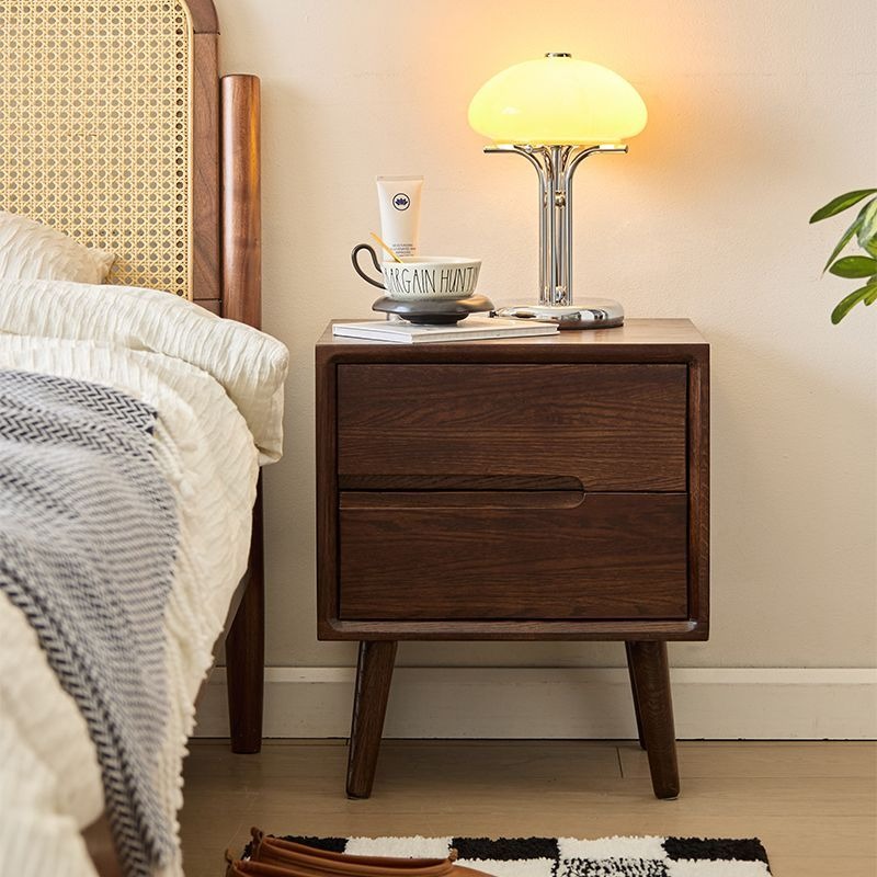 Wooden Bedside Tables Vintage  - Solid Wood Nightstand 2 Drawers ulasan dan harga