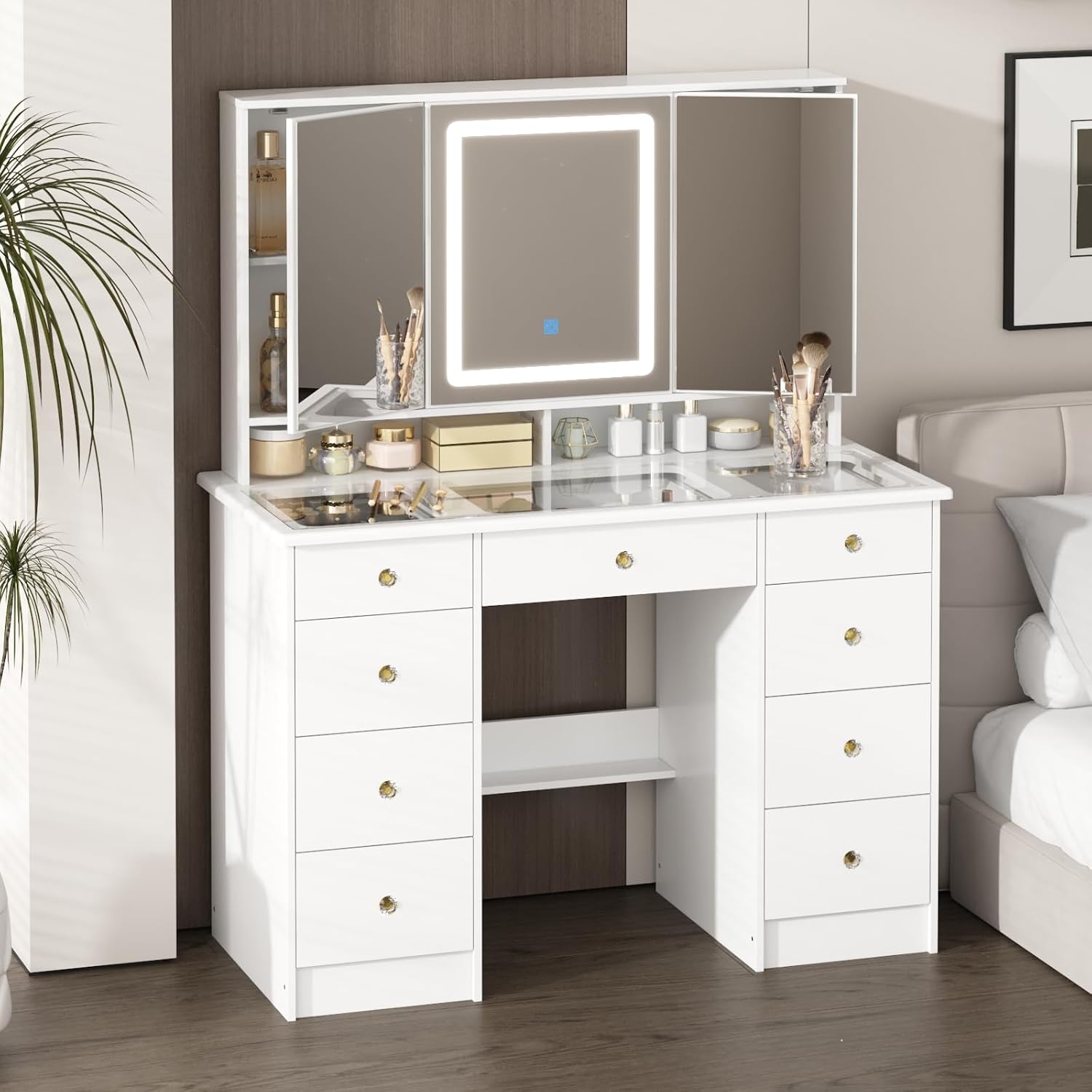 Vanity Desk with Mirror and Li - Dressing Table Vanity With Lighted Mirror ulasan dan harga
