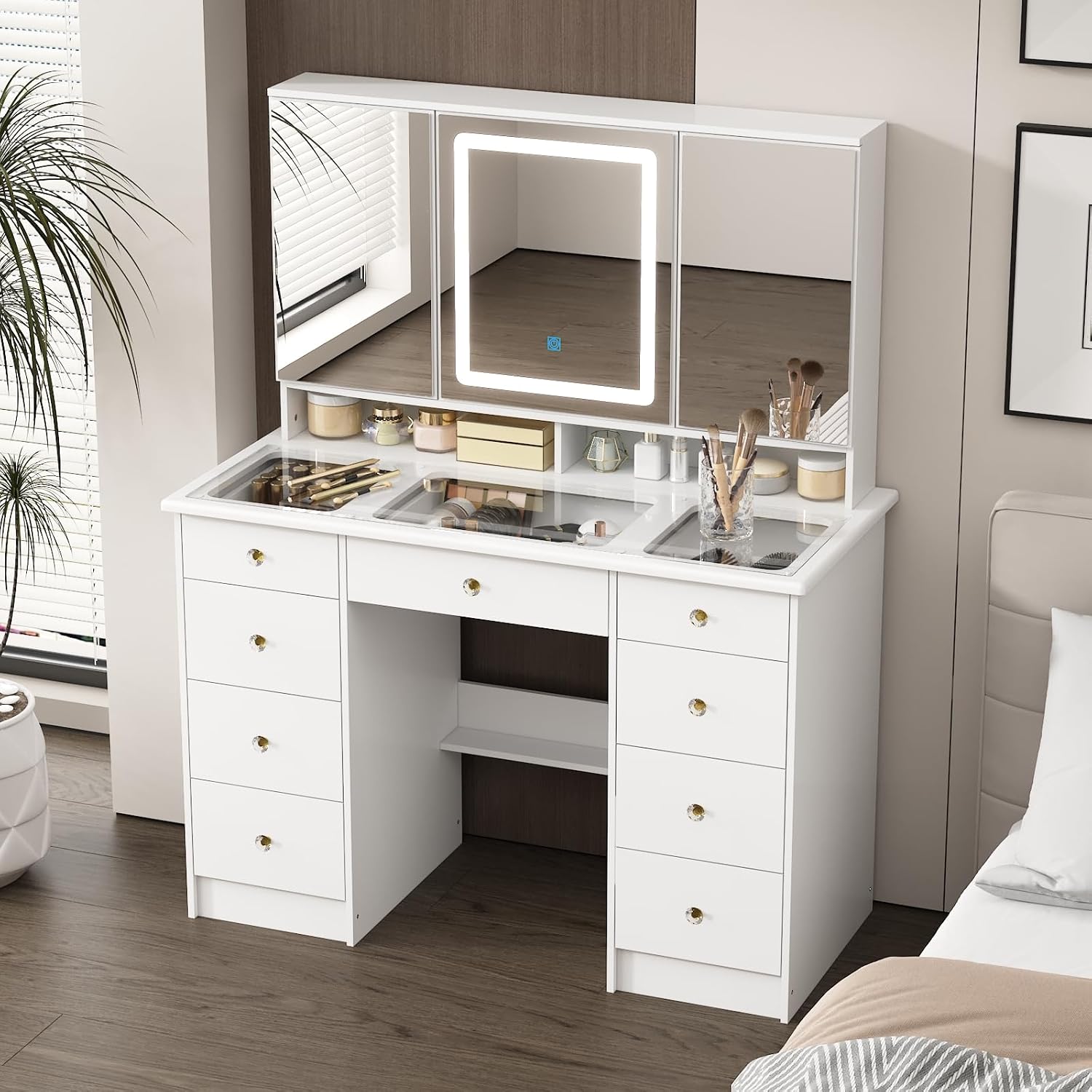 Vanity Desk with Mirror and Li - Dressing Table Vanity With Lighted Mirror ulasan dan harga