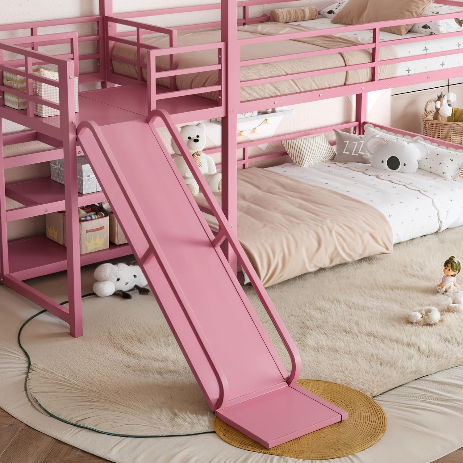 Twin Bunk Bed with Slide & Sto - Bunk Bed With Stairs And Slide ulasan dan harga