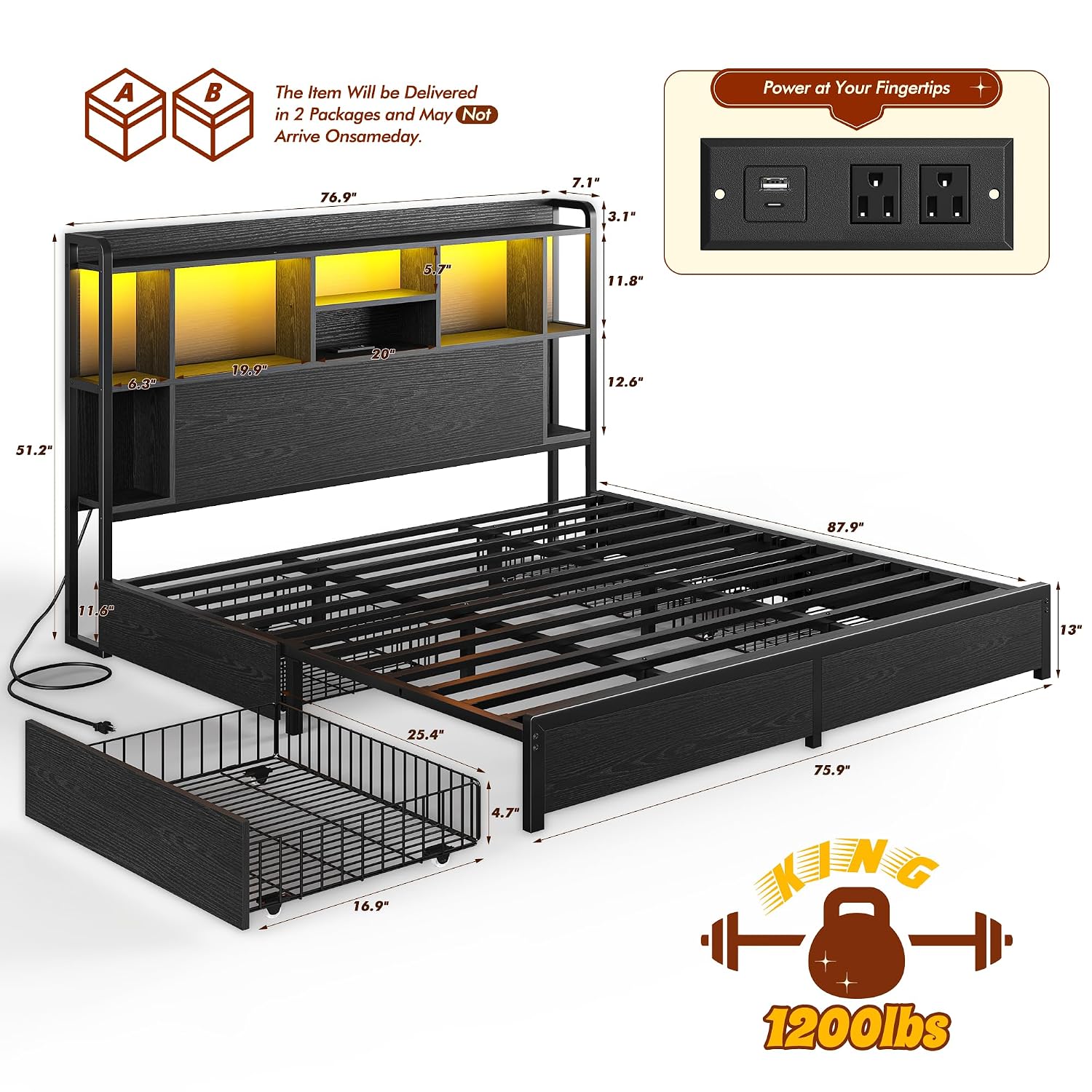 King Size Bed Frame Storage He - King Size Bed Frame With Storage Drawers ulasan dan harga