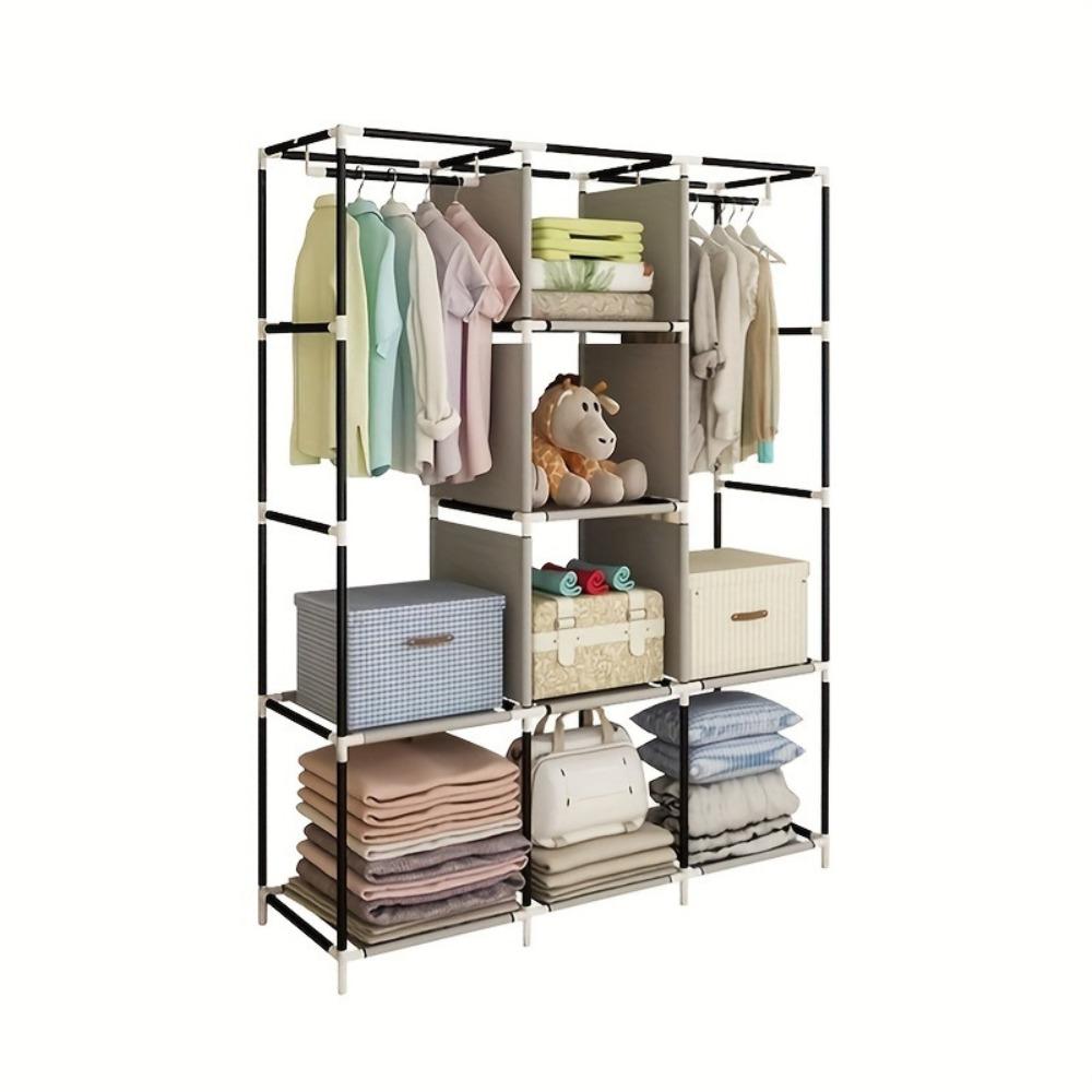 64 Inch Portable Clothes Wardr - Wardrobe Closet Portable Fabric Cover ulasan dan harga