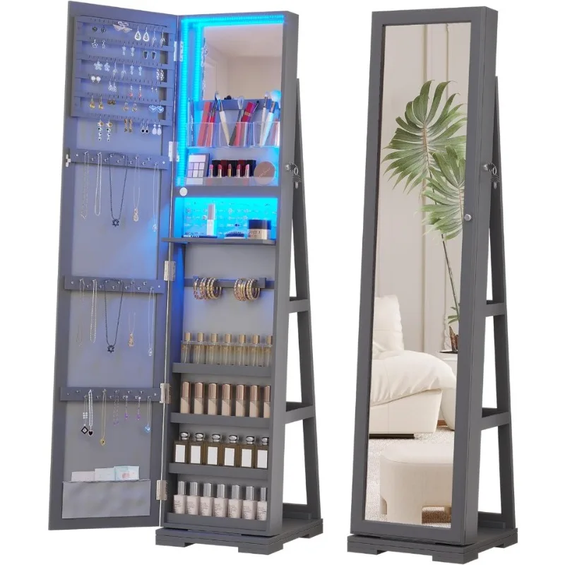 LED Jewelry Armoire with Full  - Full Length Mirror Jewelry Armoire ulasan dan harga