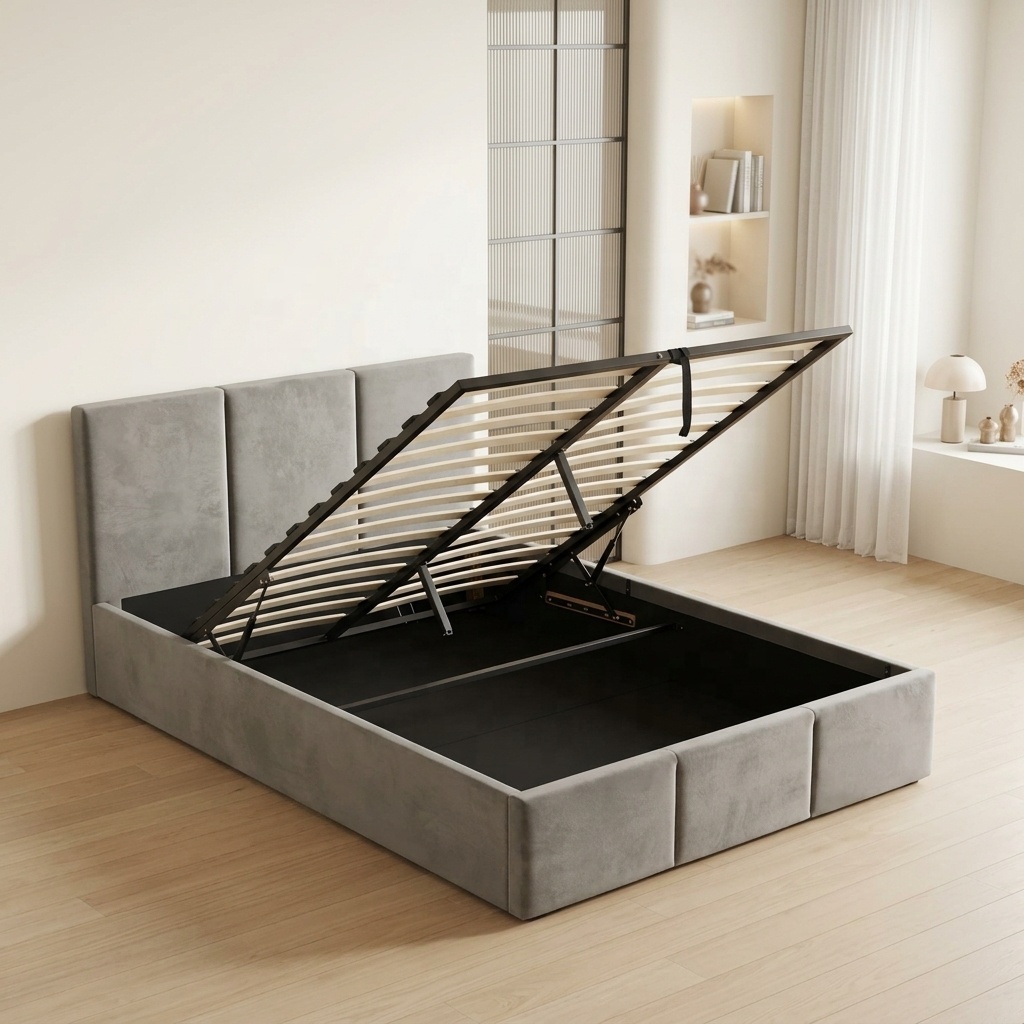 ^Free Sample Modern Soft Bed P - Gas Lift Storage Bed Hydraulic ulasan dan harga