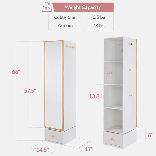 Rotating Mirror w/Storage Cabi - Full Length Mirror Jewelry Armoire ulasan dan harga
