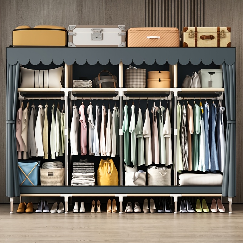 Metal Frame Portable Closet Or - Wardrobe Closet Portable Fabric Cover ulasan dan harga