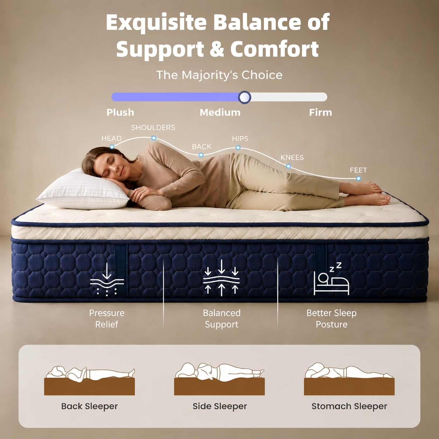 Queen Size Mattress,14 Inch Hy - Memory Foam Mattress In A Box Queen ulasan dan harga