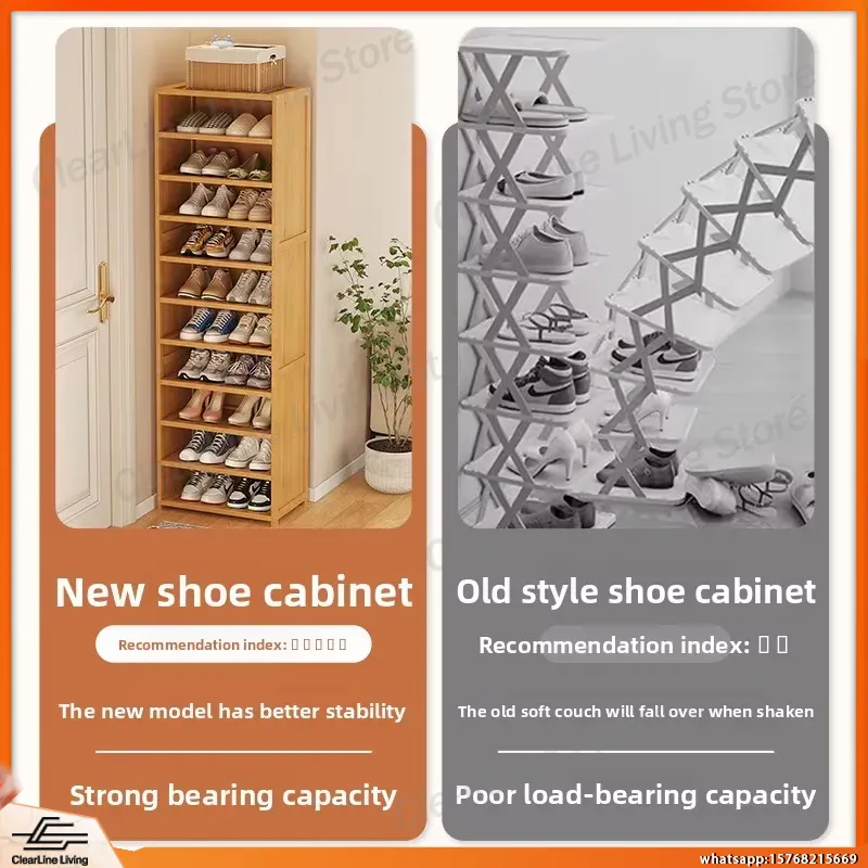 Modern Multi-Layer Shoe Rack f - Shoe Rack Cabinet Narrow Entryway ulasan dan harga