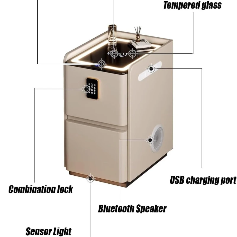 Night Stands With USB Ports LE - Solid Wood Nightstand 2 Drawers ulasan dan harga