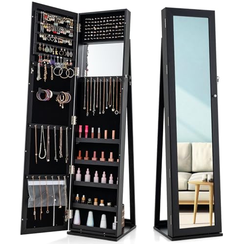 Jewelry Armoire Cabinet with 6 - Full Length Mirror Jewelry Armoire ulasan dan harga