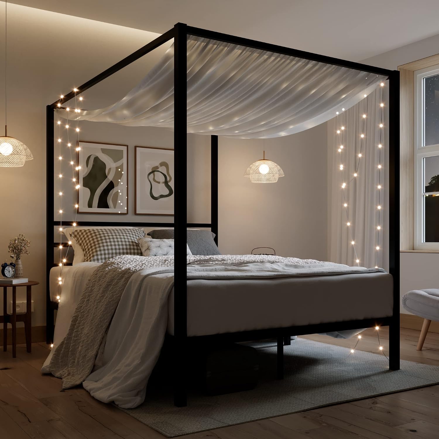 Queen Size Metal Canopy Bed Fr - Canopy Bed Frame Metal Queen ulasan dan harga