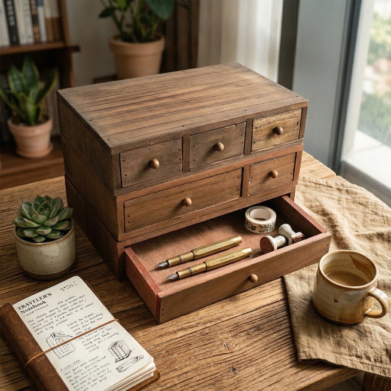 Wooden Desktop Storage Box Mon - Storage ulasan dan harga